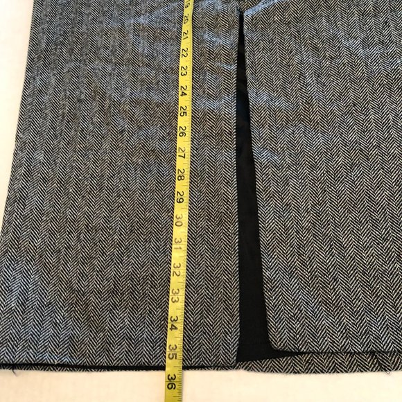 Vintage Other Destination Women's Gray Black Fishbone Wool Maxi Skirt sz 12 DG - Picture 6 of 6